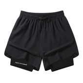 马拉松田径美式 SMILE ISLAND运动跑步短裤 速干内衬假两件训练