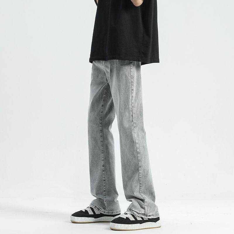 SMILE ISLAND 美式复古微喇潮牌纯色牛仔裤