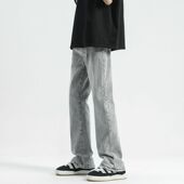 SMILE 复古微喇潮牌纯色牛仔裤 ISLAND 美式