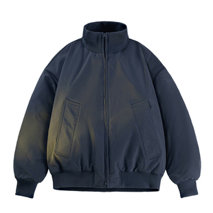 复古廓形纯色飞行员夹克棉服外套 美式 SMILE ISLAND