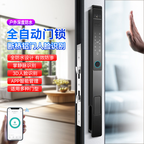 彩米人脸识别锌合金窄面板智能锁