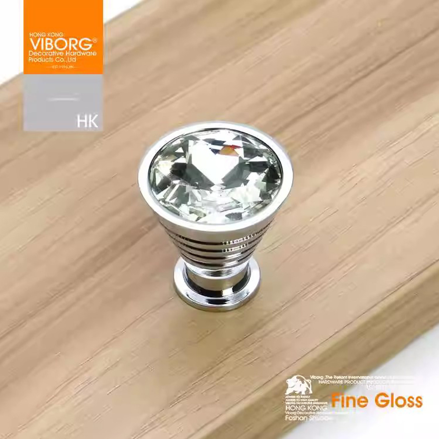 * 域堡 水晶拉手钻石欧式现代简约高档衣柜橱柜门抽屉圆单孔把手