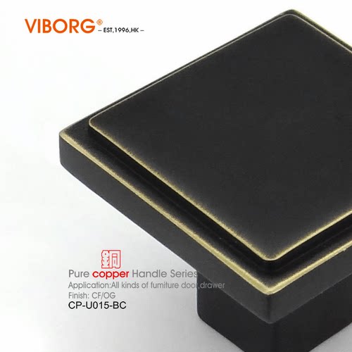 域堡纯铜衣柜门抽屉新中式风把手