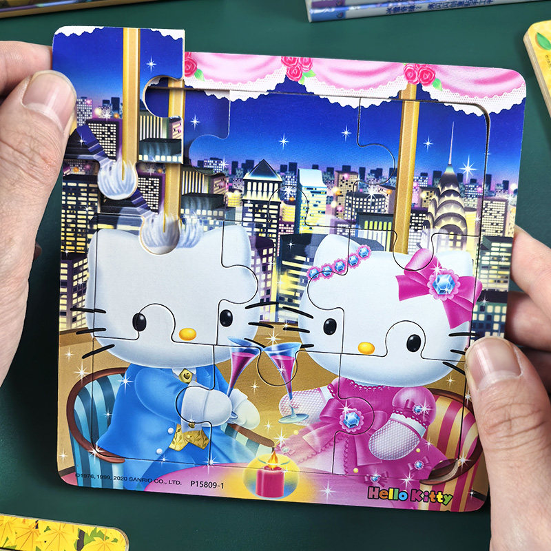 hellokitty凯蒂猫儿童木质拼图2到3到6岁4宝宝哈喽kt女孩益智玩具