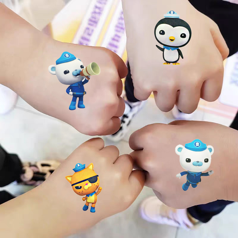海底小纵队纹身贴纸儿童贴画防水持久可洗男孩0到3到6岁4宝宝玩具
