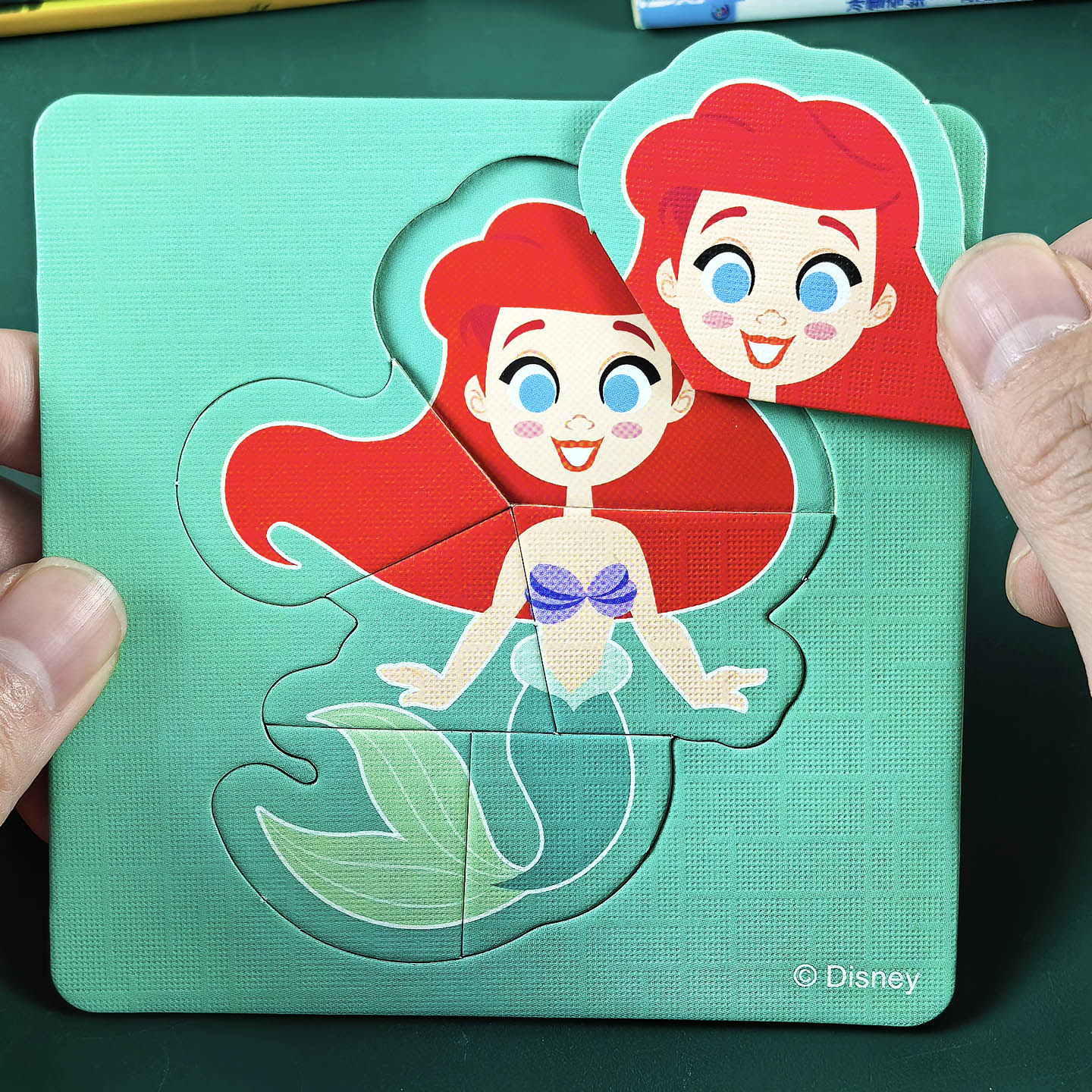 美人鱼拼图儿童0到3到6岁2宝宝益智拼装迪士尼白雪公主男女孩玩具