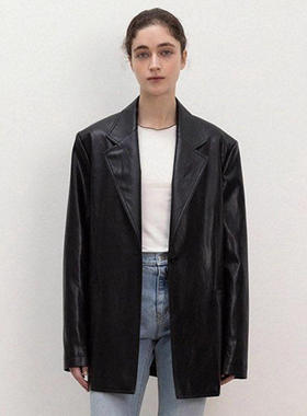 th ROW  皮衣外套女春夏秋高级感炸街西装西服中长款夹克上衣