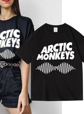 北极猴ArcticMonkeys摇滚乐队周边纯棉圆领套头T恤夏纯棉短袖男女