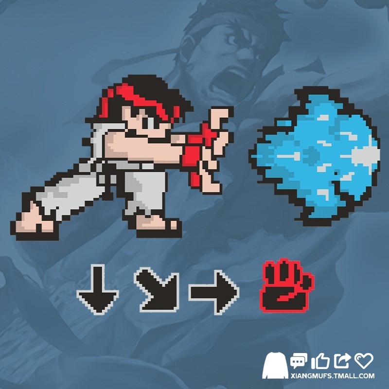 日系游戏街头霸王波动拳隆联名潮牌周边印花春秋宽松圆领卫衣男女