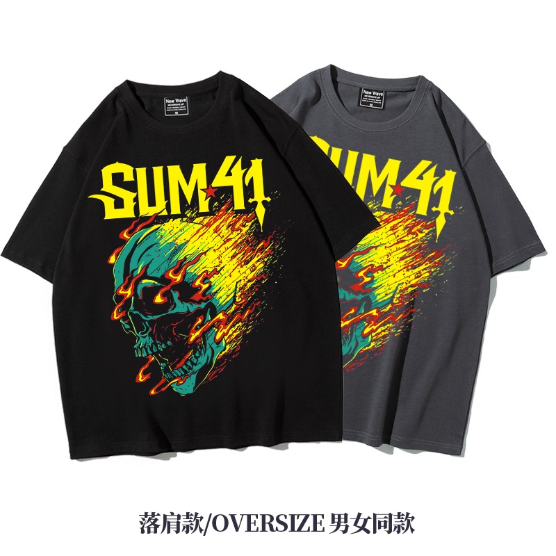 ins街头五分袖纯棉宽松T恤夏季