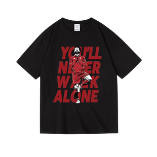 英超足球利物浦红军Liverpool萨拉赫周边印花衣服纯棉圆领短袖T恤