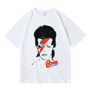 David Bowie大卫鲍伊欧美摇滚乐周边短袖圆领套头纯棉T恤男女夏季