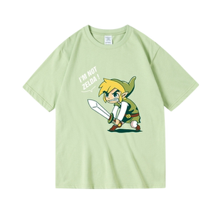 switch游戏任天堂赛尔达周边印花衣服纯棉短半袖T恤男女中性夏季