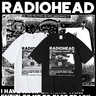Radiohead电台司令英国摇滚乐队周边短袖圆领套头纯棉夏季T恤男女