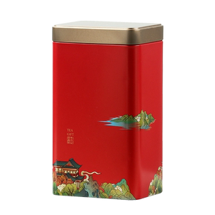 茶叶罐铁罐二两半斤装红茶绿茶通用密封大号方形花茶金属罐定制