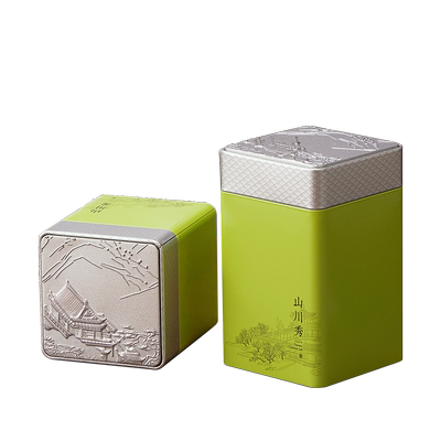 新款茶叶罐二三两圆角金属罐方