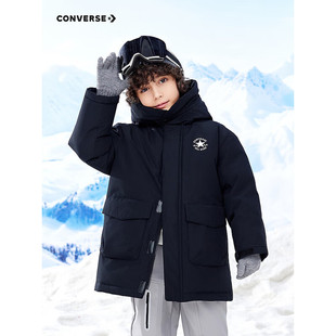 匡威/Converse 童装男羽绒服秋冬新款休闲保暖中长款儿童外套上衣