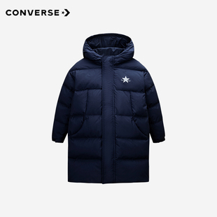 Converse匡威男童长款羽绒服冬季新款儿童装加绒加厚防风休闲外套