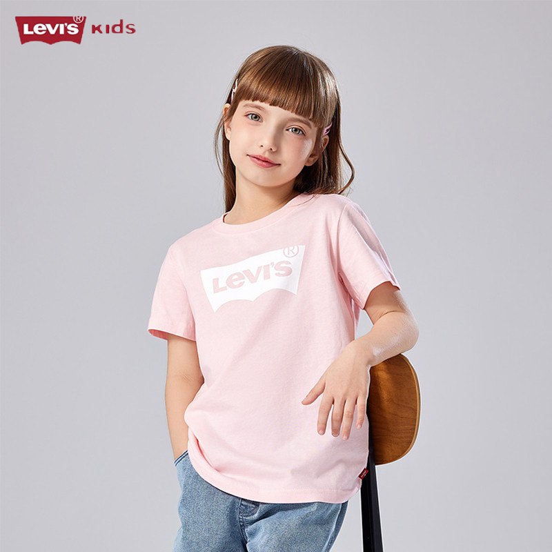 LEVI'S 2025夏新品男女童短袖T恤李维斯童装经典LOGO简约打底衫