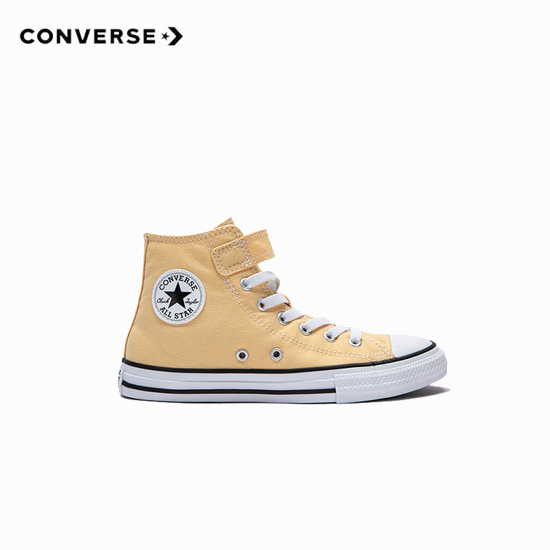 CONVERSE匡威儿童鞋中大童夏季新款魔术贴运动鞋男女童高帮帆布鞋