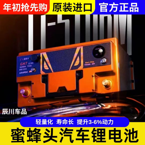 蜜蜂头汽车锂电池 轻量化电瓶高性能适配德日欧系寿命长提升动力