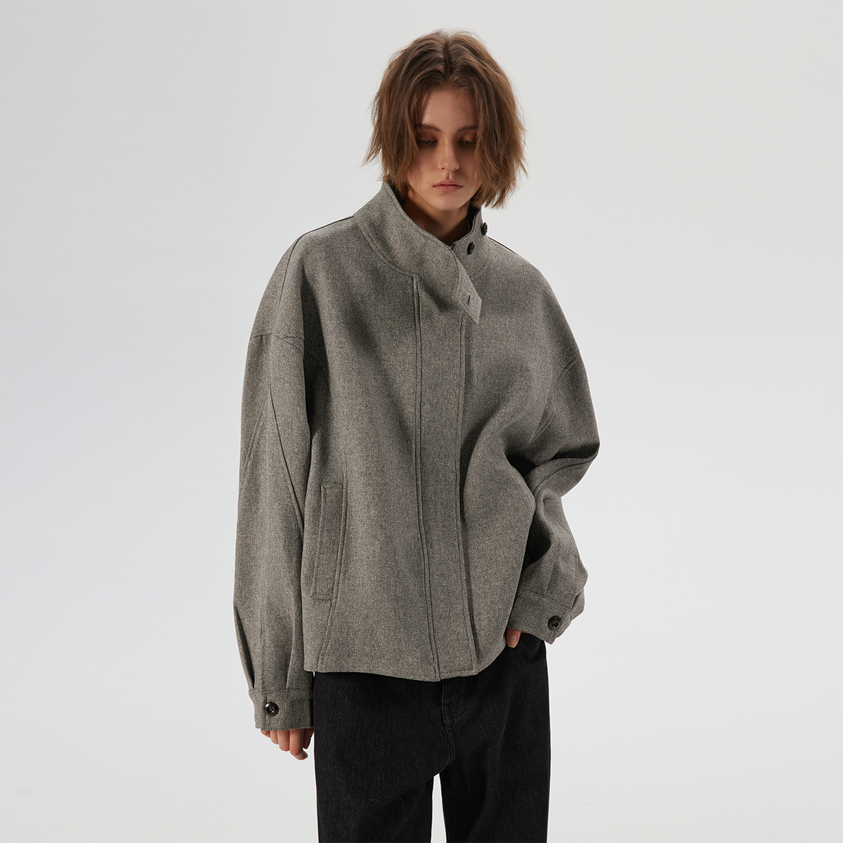 ESAT-Li异形解构立领夹克 外套