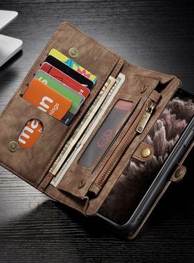 适用于iPhone11手机壳防摔插卡苹果11promax翻盖式皮套11MAX多功能11PM钱包磁吸十一外壳男女磨砂IP11保护套P