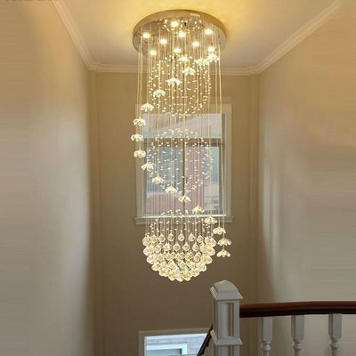 新款复式楼别墅水晶长吊灯