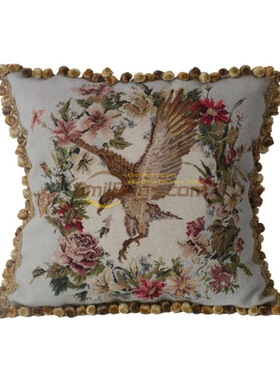 手绣重磅工艺乡村绒绣抱枕美式高密度needlepoint民族编织抱枕