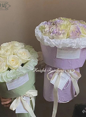 【特价】纯色蔷薇浮雕压花铃兰包装纸鲜花礼品礼物花束纸质花艺