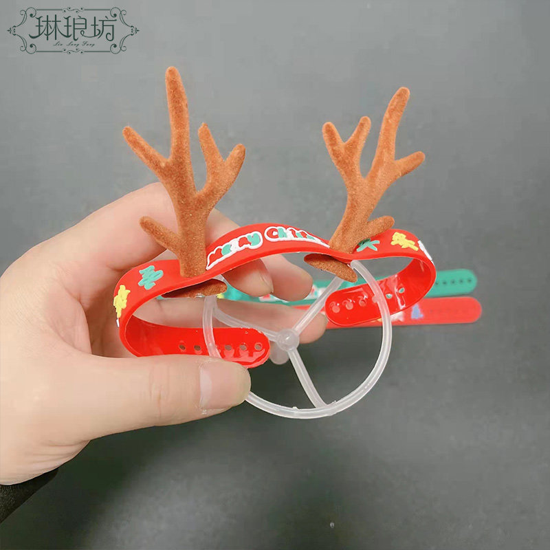 旺仔固定托圣诞苹果托多功能花艺平安果包装鹿角套装礼物礼品包装