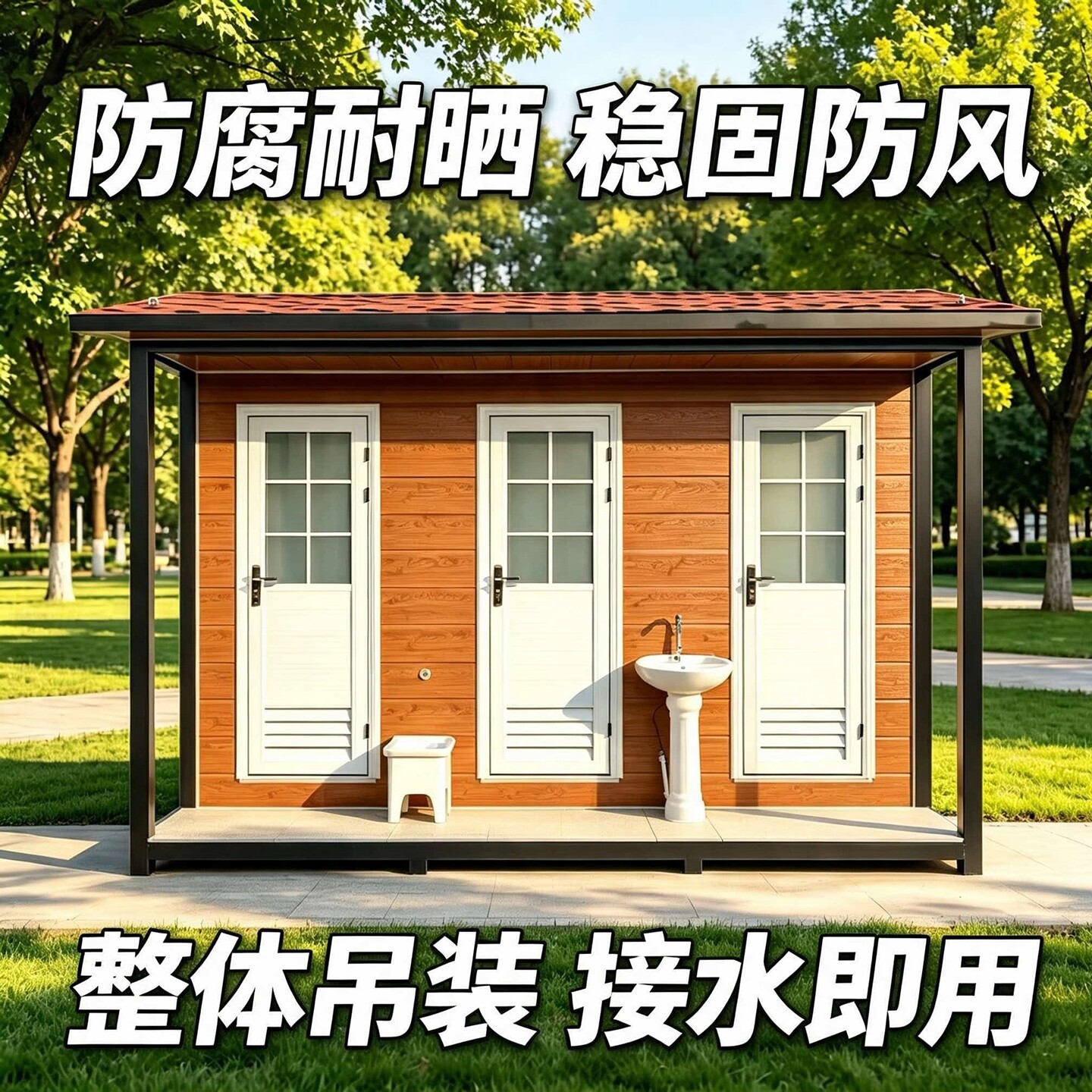 移动厕所景区金属雕花板卫生间