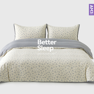 艾美家云倍尔裸睡亲肤简约床单被套枕套法式四件套春夏新品25年