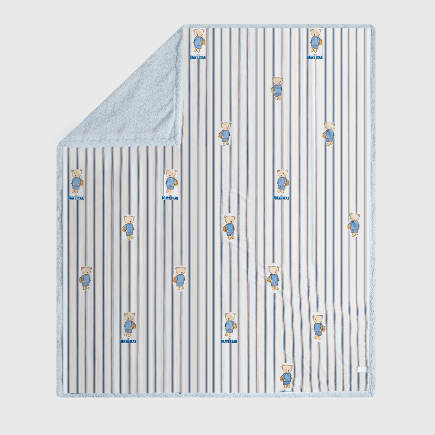 艾美家卡通条纹牛奶绒套毯