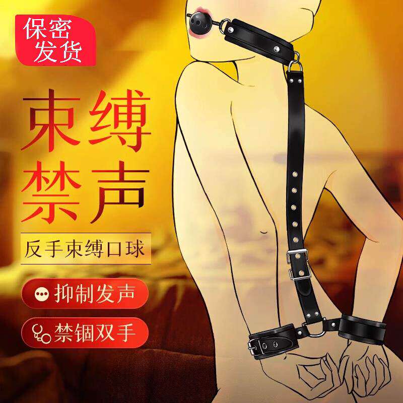 SM情趣玩具反背手铐口球塞强震捆绑束缚调教女朋友大尺度羞耻助爱