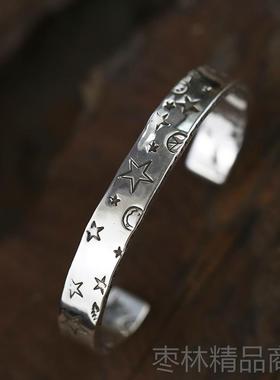 正品牛精工 皮amp笑脸手镯am pja钝pan925银 俏笑脸 涂鸦手镯个性