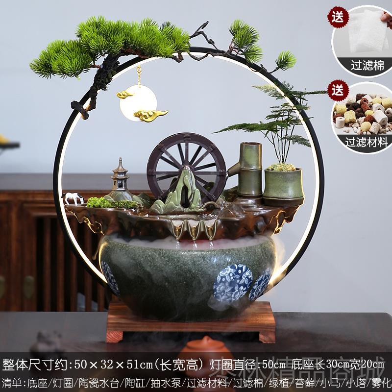 正品招财流水摆件循环水办公室开业礼饰物水客厅车茶台装玄关风水