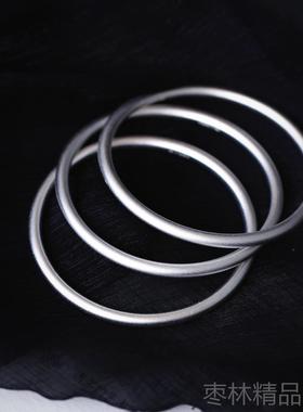 正品999女足银手镯古法传承手镯 磨砂们款克 价亲自己对比 款纯银