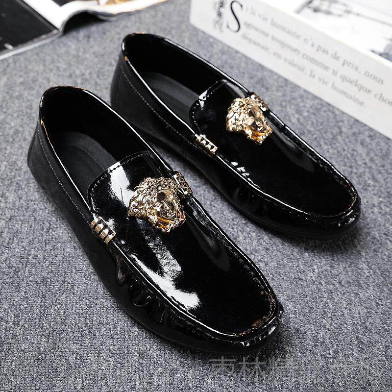 正品春季漆皮社鞋脚子男豆豆鞋学生韩版一蹬懒神人脚会精小伙网红,流行男鞋,乐福鞋（豆豆鞋）,淘宝优惠券,粉丝福利购,淘宝优惠卷