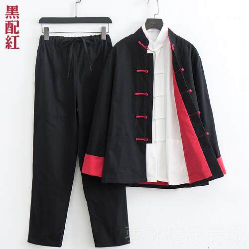 正品功夫中式唐装男套装三件套汉服叶咏问春李小服龙同装款太极武