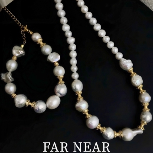天然淡水珍珠项链手链FAR NEAR巴洛克百花齐放设计感好寓意新年礼