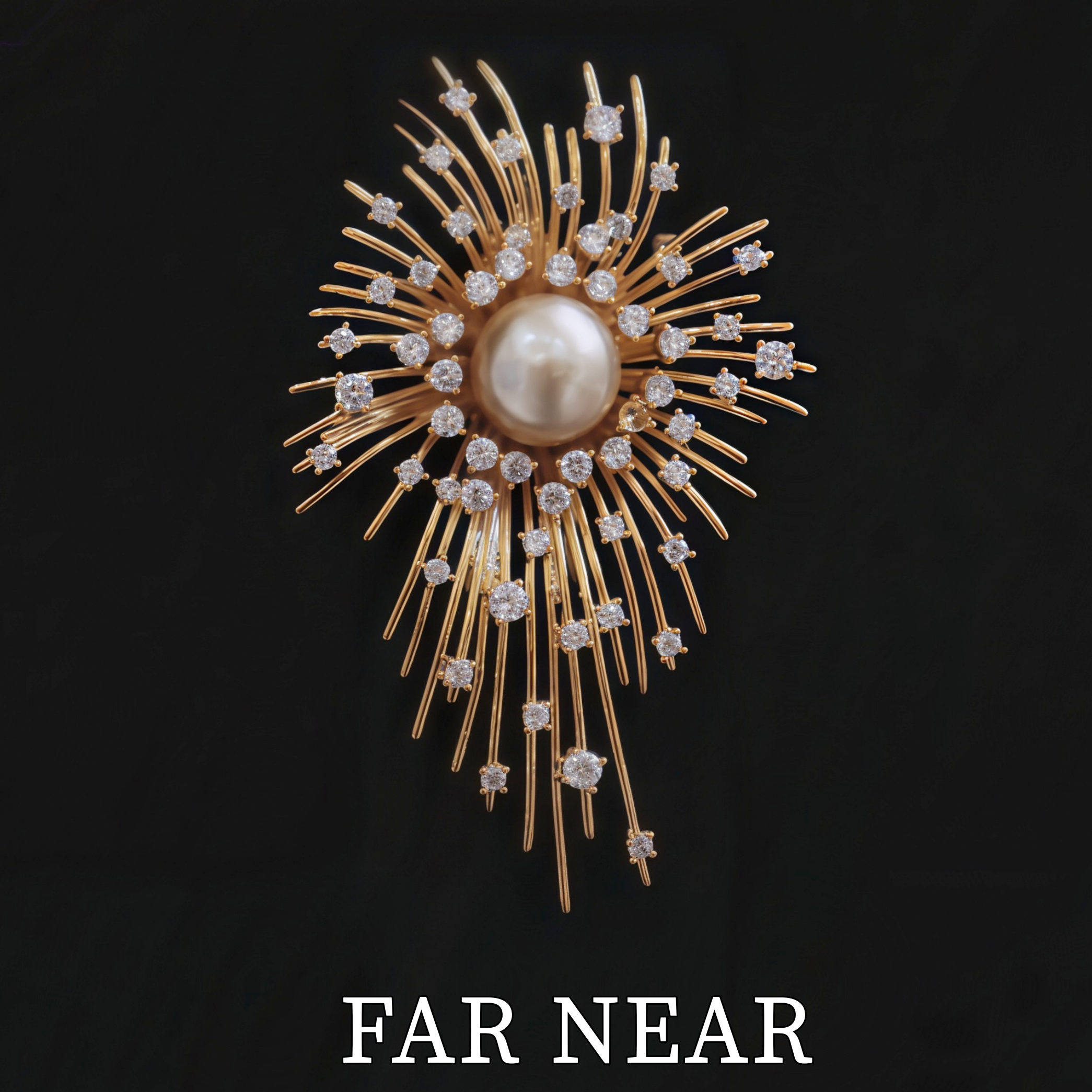 璀璨烟花胸针南阳金珠FAR NEAR轻奢高级感小众胸花别针几乎无暇