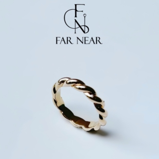 麻花扭扭戒指FAR 素圈戒指叠戴高级感轻奢小众ins潮 NEAR18K金法式