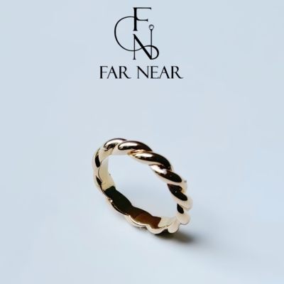 麻花扭扭戒指FAR NEAR法式18K包金素圈戒指叠戴高级感轻奢小众戒