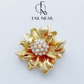 金色向日葵胸针FAR 外套胸花优雅轻奢别针 NEAR小清新精美花朵西装