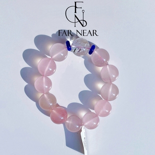星光粉水晶手串FAR NEAR马达加斯加粉水晶手链送闺蜜礼物小众女款