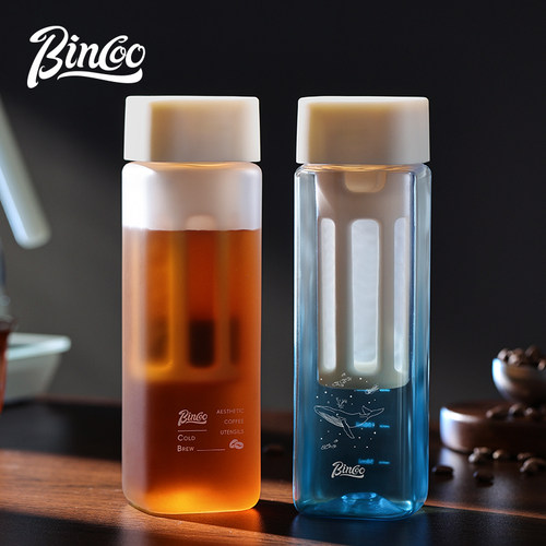 Bincoo冷萃杯随行四方形咖啡杯可携式tritan水杯冷萃壶冷泡茶咖啡