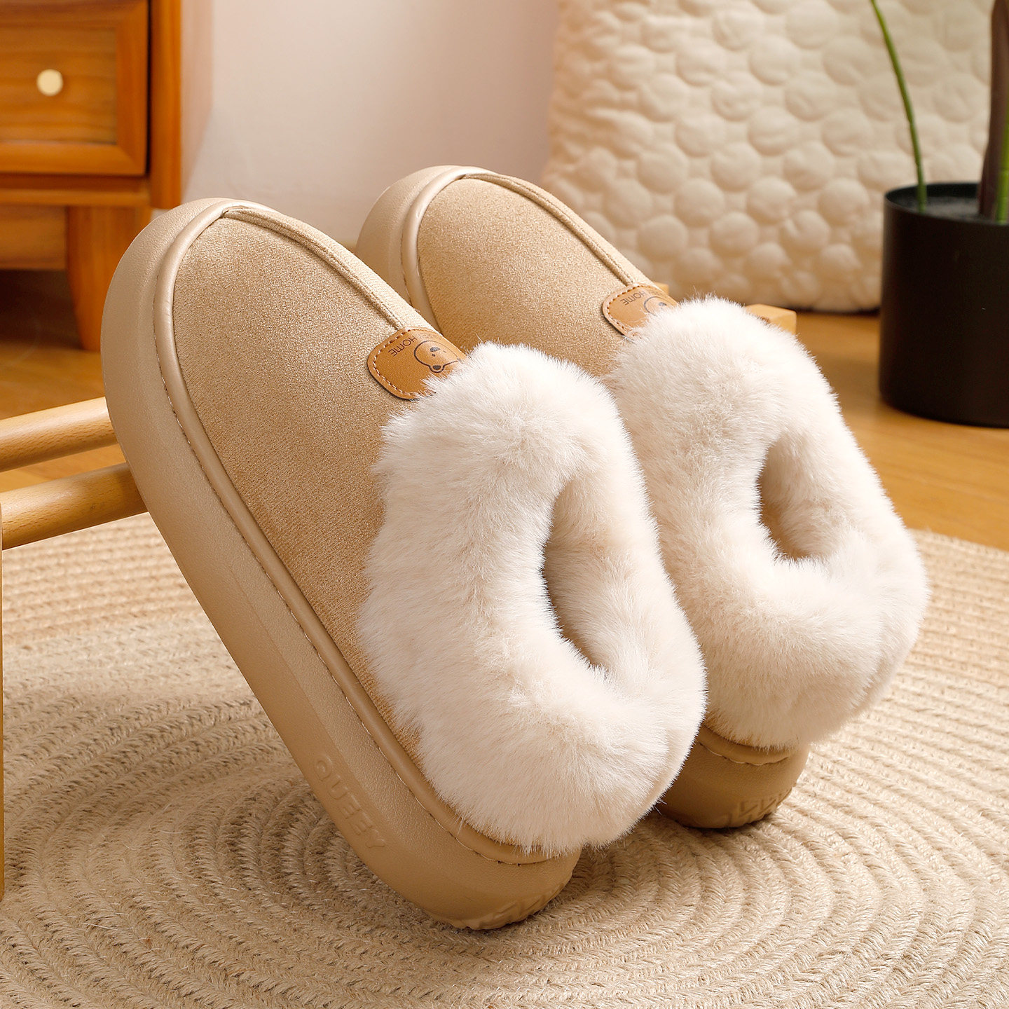 可外穿棉拖鞋女冬季2025新款包跟毛绒厚底防滑家居保暖静音棉鞋男,居家布艺,居家棉拖/棉鞋,淘宝优惠券,粉丝福利购,淘宝优惠卷
