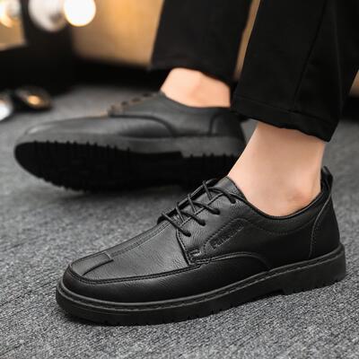 男鞋2026春春新款潮流商务休闲鞋男款英伦休闲皮鞋防滑耐磨工装些