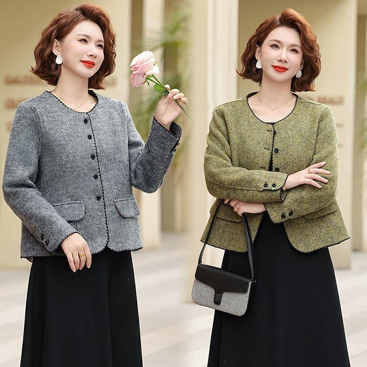 妈妈春装外套新款时尚减龄50岁妇女上衣中老年女士春秋衣服洋气女